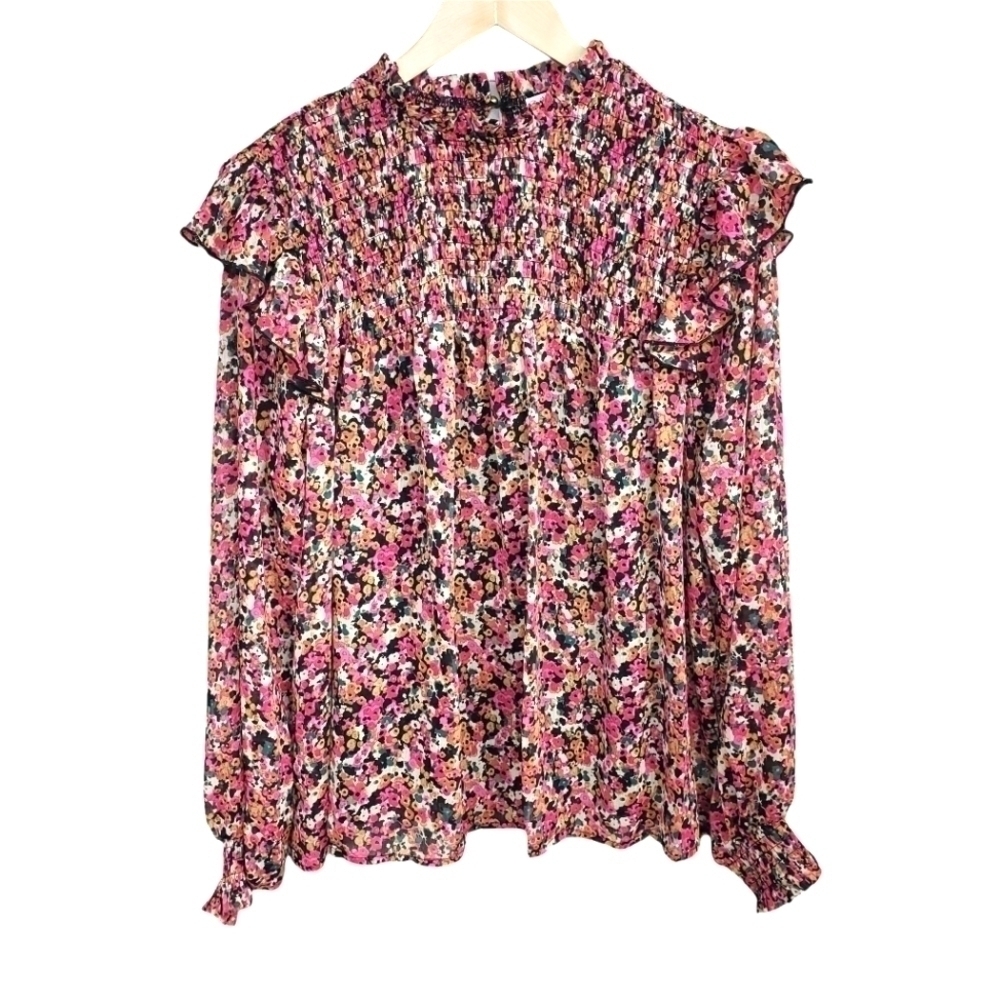 OPHELIA ROE Floral Long Sleeve Blouse Size L